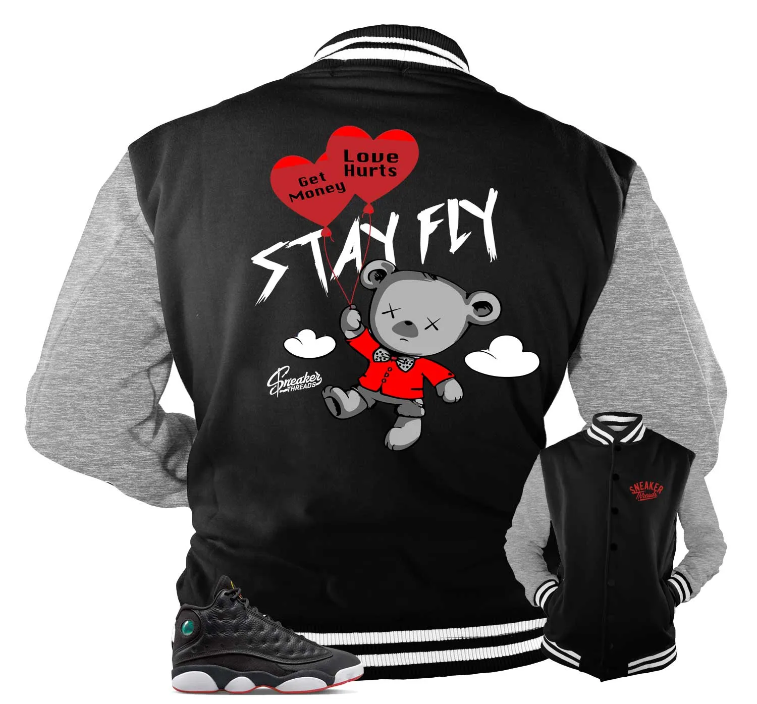 Retro 13 Playoff Jacket - Money Over Love - Black