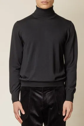 Roll Neck Merino Wool - Black