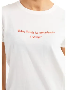 T-Shirt Ricamo Rosso - Bianco