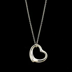 Tiffany & Co. Sterling Silver Estate Open Heart Elsa Pereti Pendant