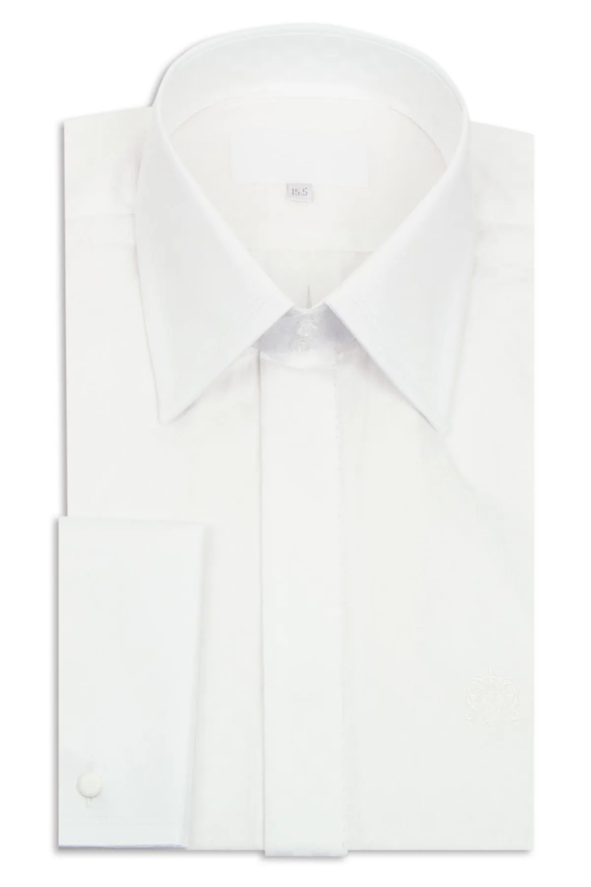 White Check Squared Forward Point Collar Shirt