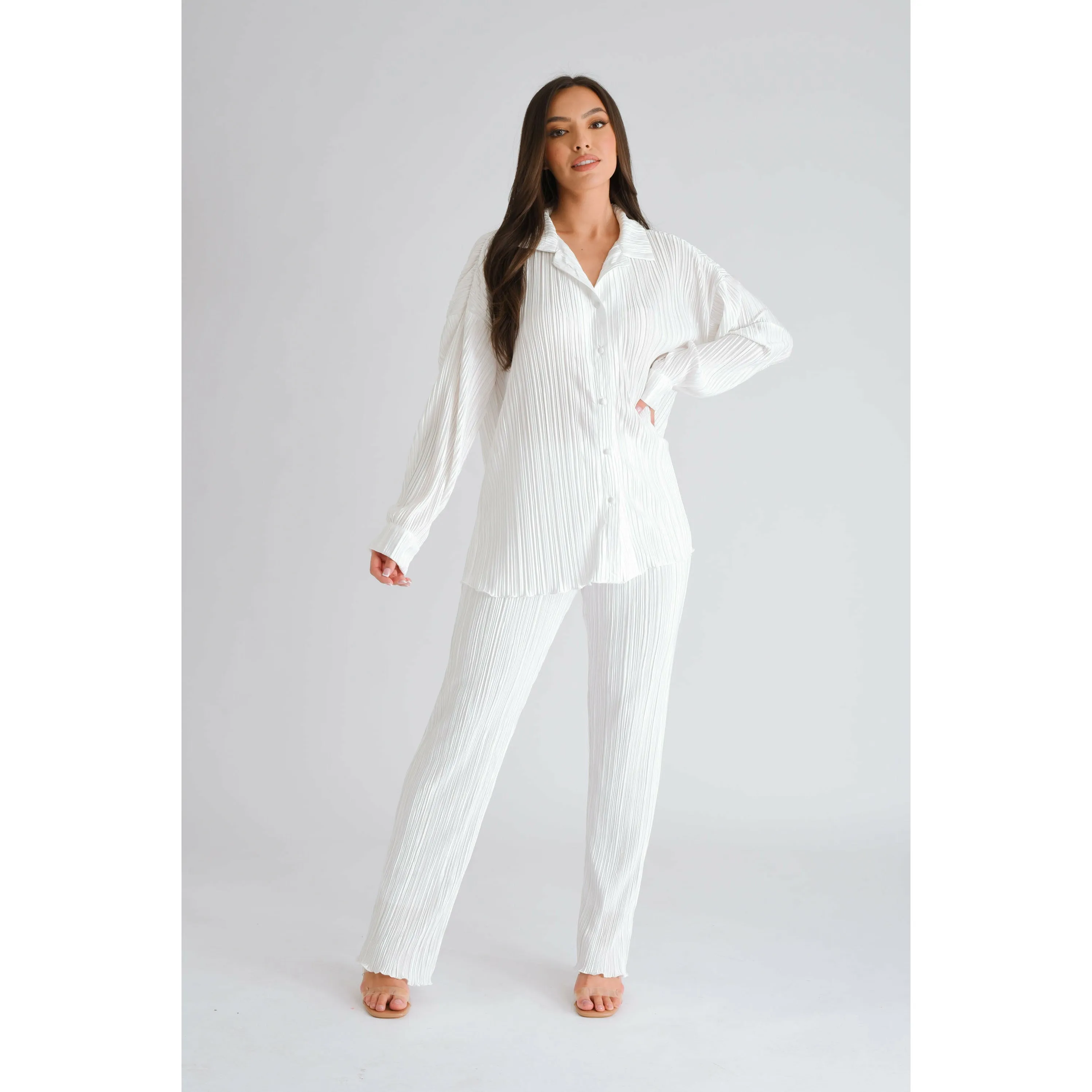 White Plisse Co-ord