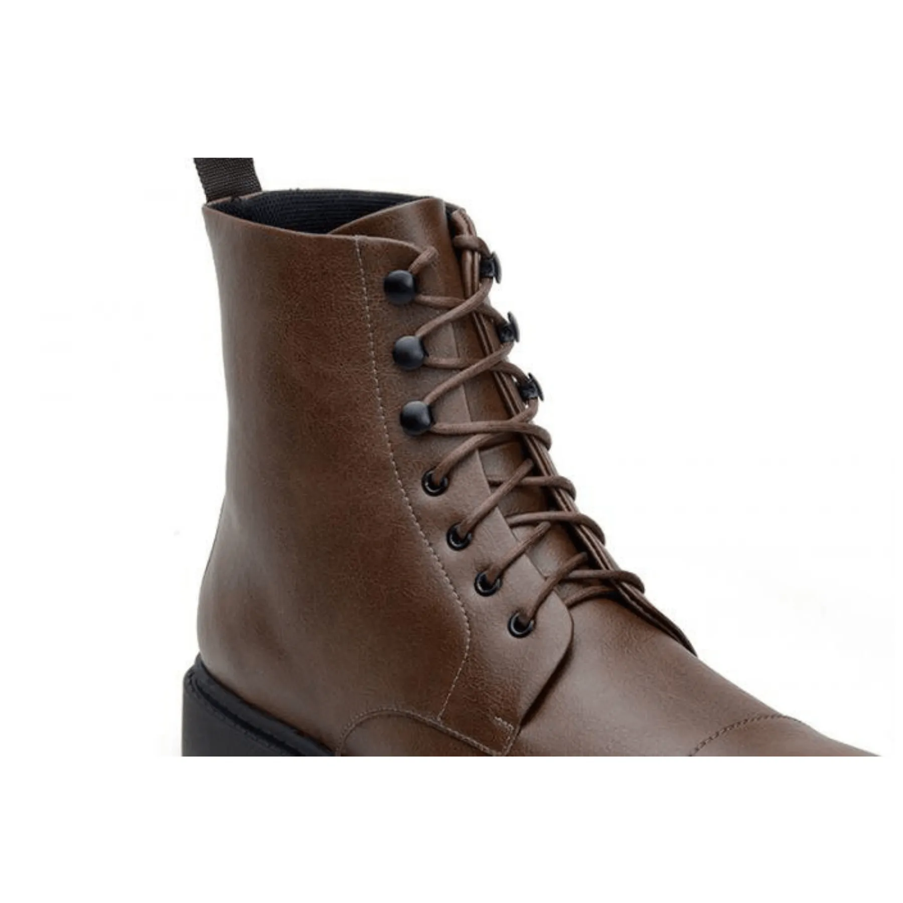 'Work Boot 2.0' Vegan Lace-Up Boot by Ahimsa - Cognac