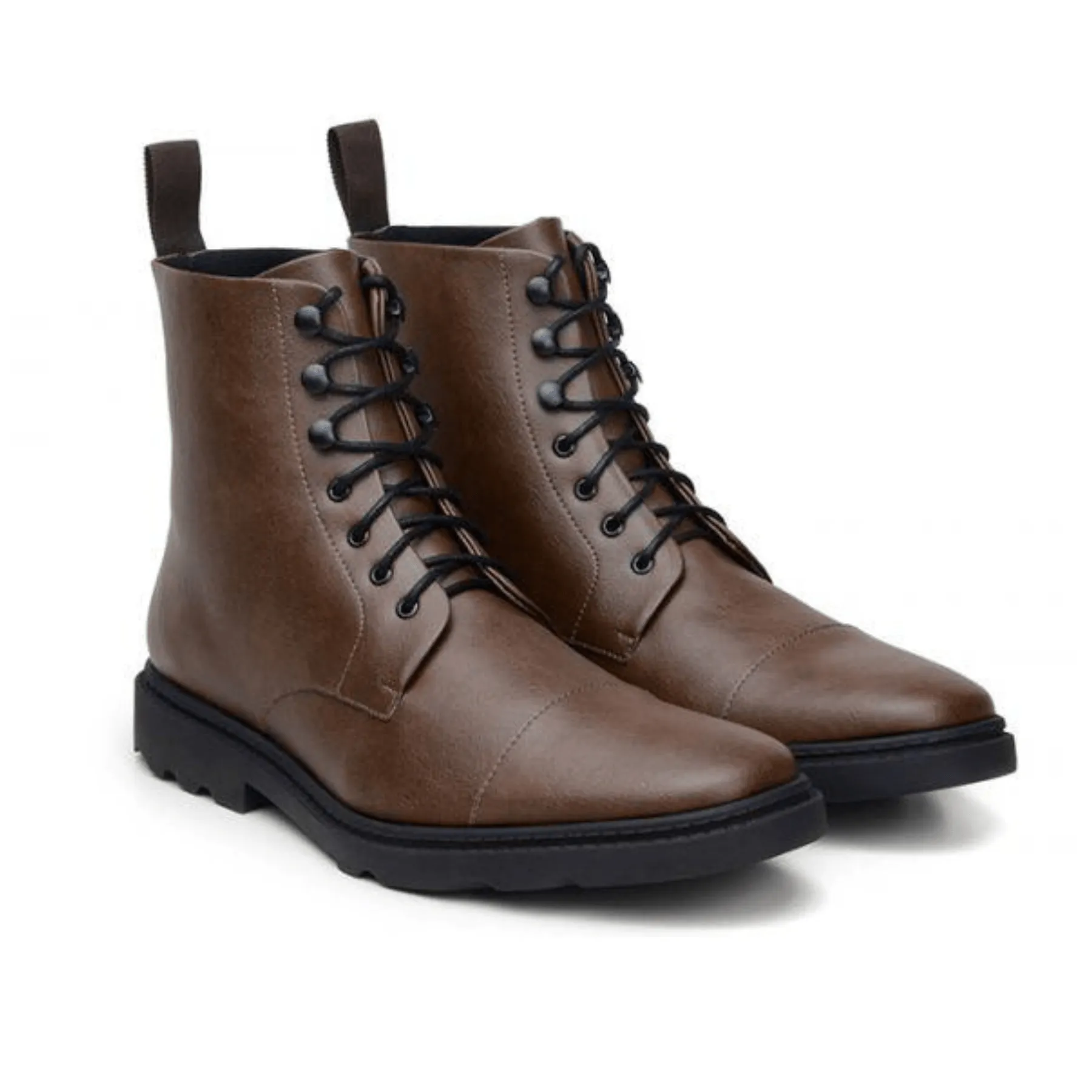 'Work Boot 2.0' Vegan Lace-Up Boot by Ahimsa - Cognac