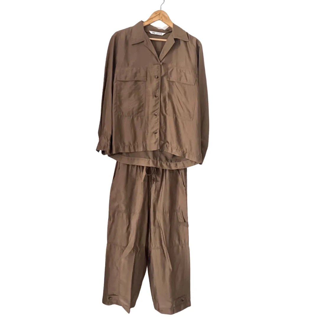 ZARA Brown Khaki Co-ord Set | Gently Used |