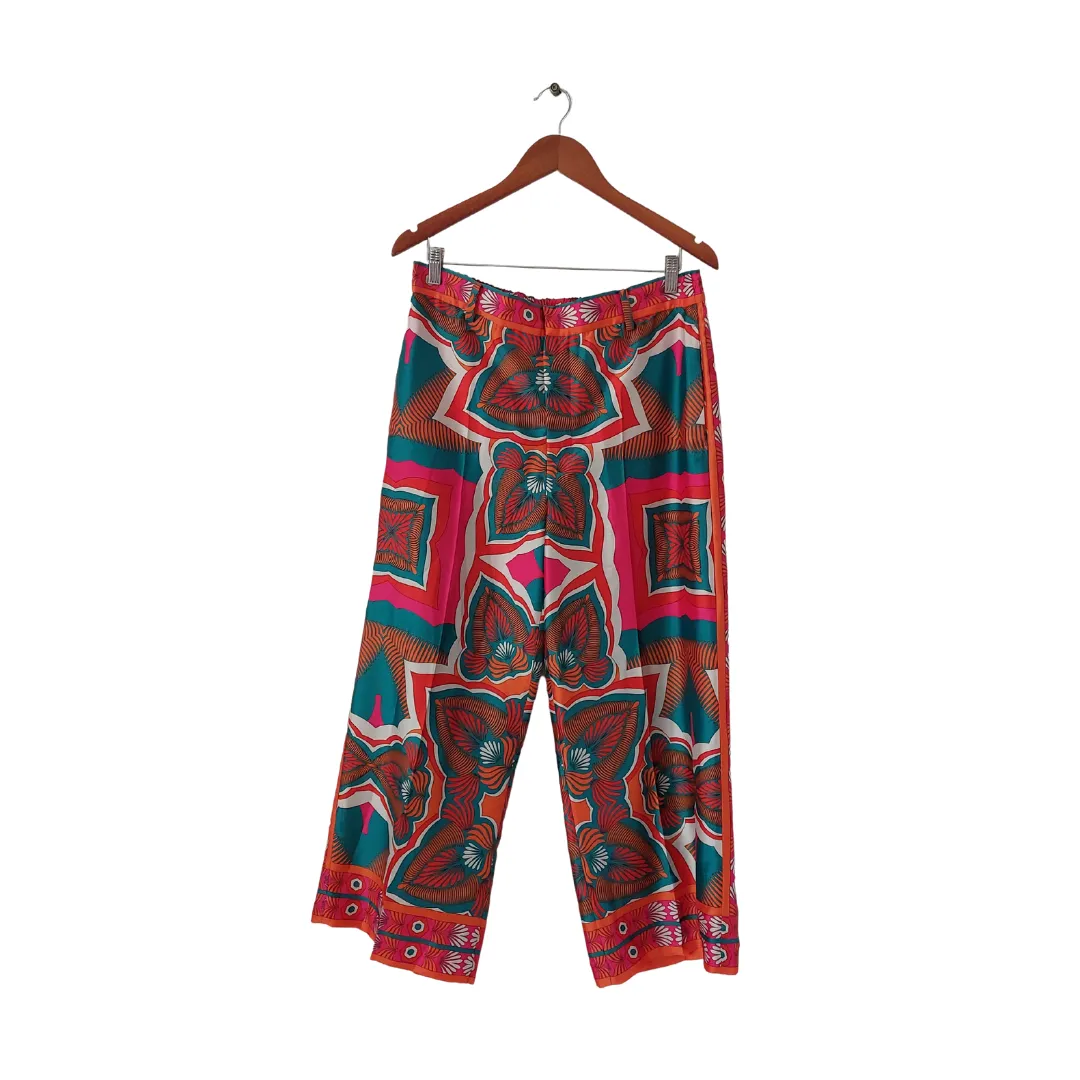 ZARA Pink, Orange & Blue Printed Satin Co-ord Set | Like New |