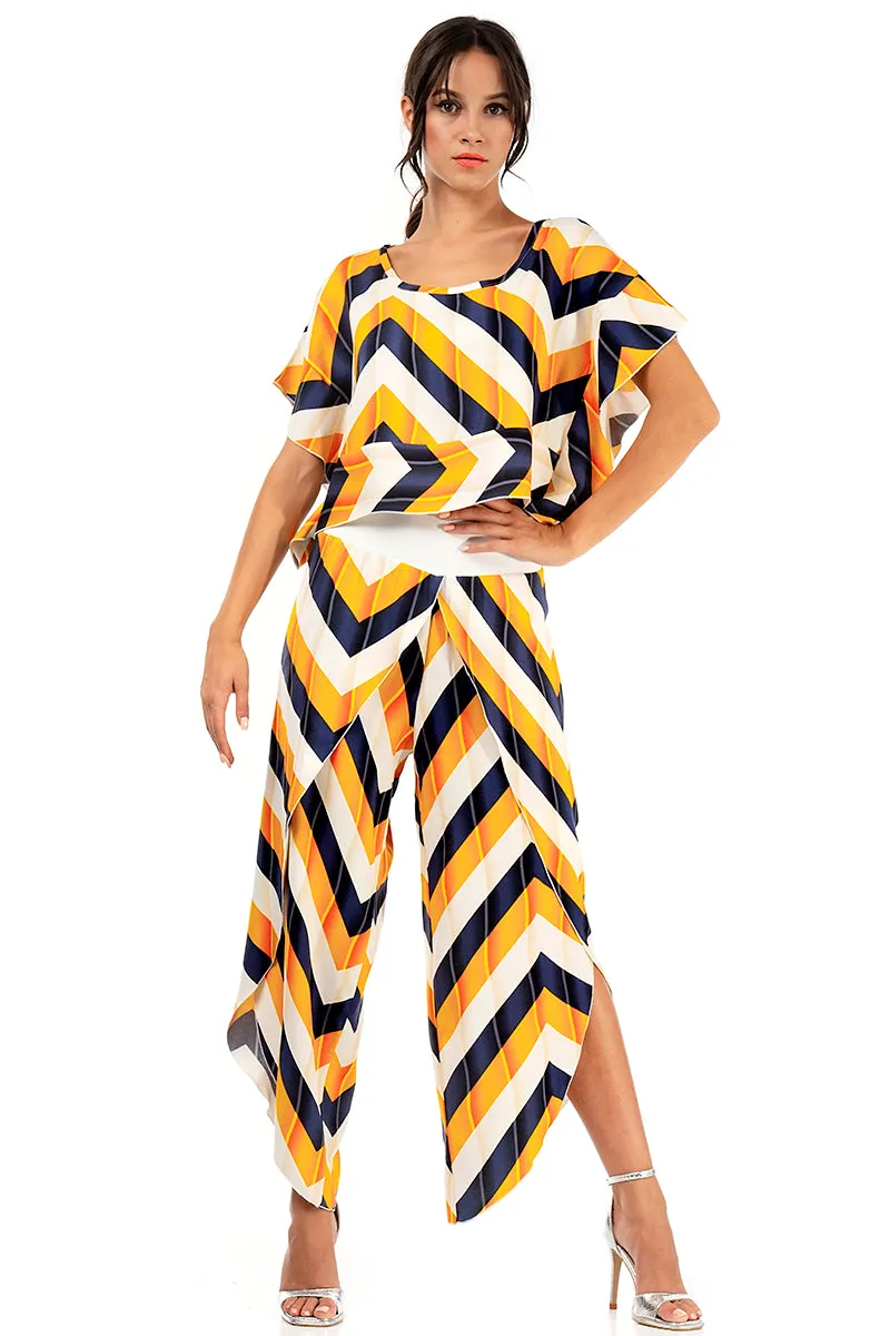 Zig-Zag Striped Wrap Tango Pants